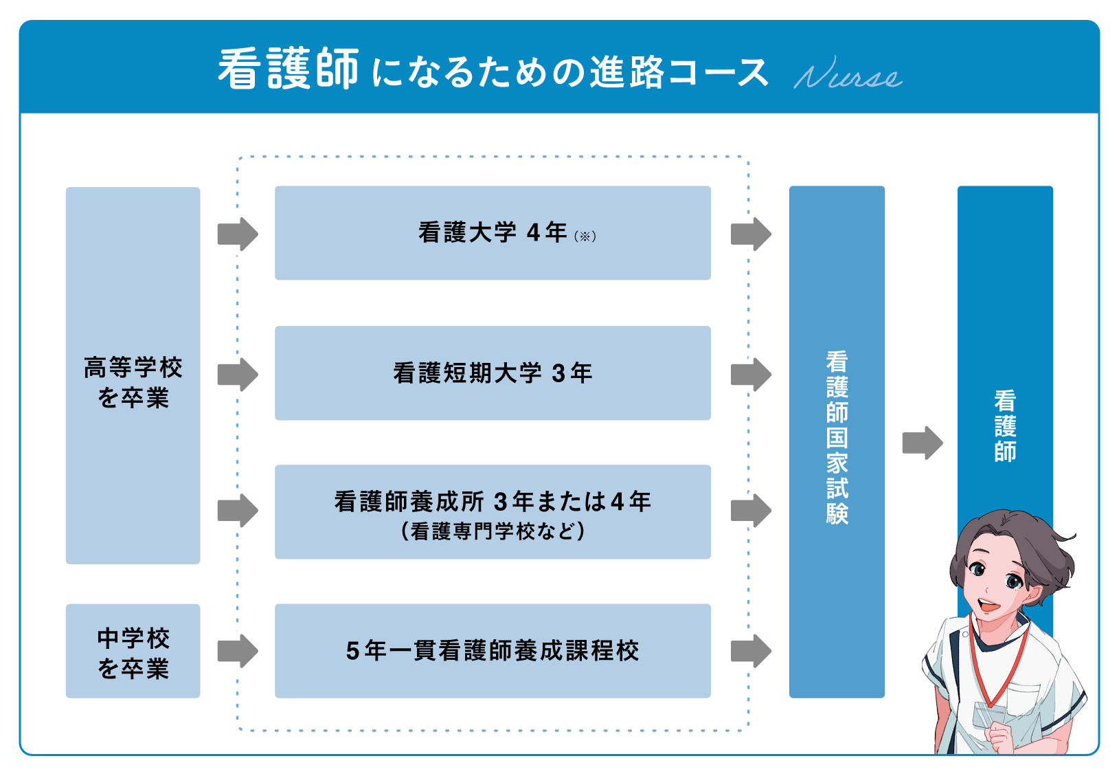 看護師になるには？最短ルート・学費と大学・専門の違いを徹底検証